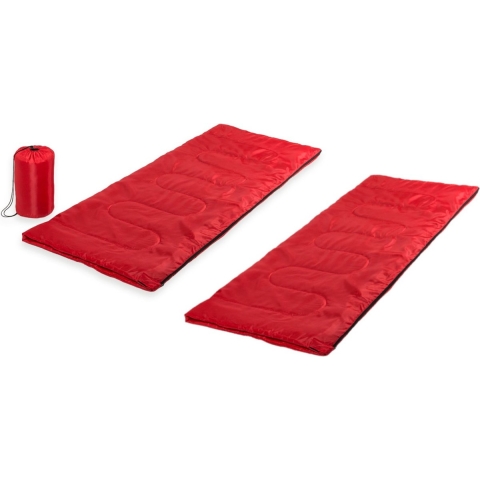 Set van 2x stuks rode kampeer 1 persoons slaapzakken dekenmodel 75 x 185 cm -