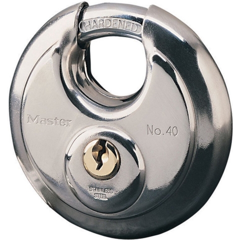 Masterlock 70mm diam. stainless steel body - hardened steel shrouded shackle, 9mm - 40EURD