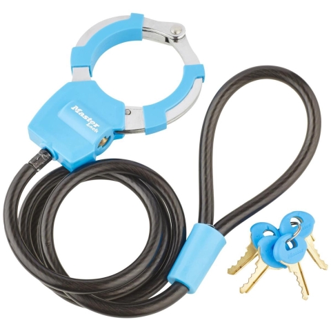 Masterlock Keyed braided steel cable 1 m x Æ 8 mm w/4 keysvinyl cover - colours - 8275EURDPRO