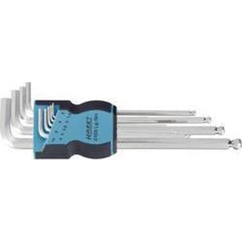 HAZET Set met haakse schroevendraaiers 2105LG/9H · Binnen-zeskant-profiel · 9-delig · 1,5 · 2 · 2,5 · 3 · 4 · 5 · 6 · 8 · 10