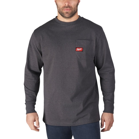 Milwaukee WTLSG-M | Work T-shirt long sleeve grijs - 4933478238 - 4933478238