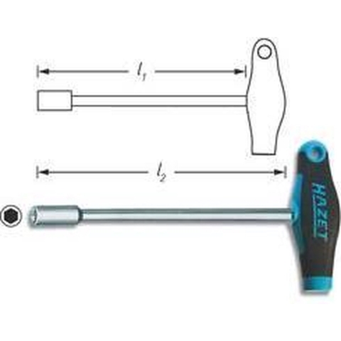 HAZET Dopsleutel · met T-greep 428-10 · Buiten-zeskant-profiel · SW 10 mm