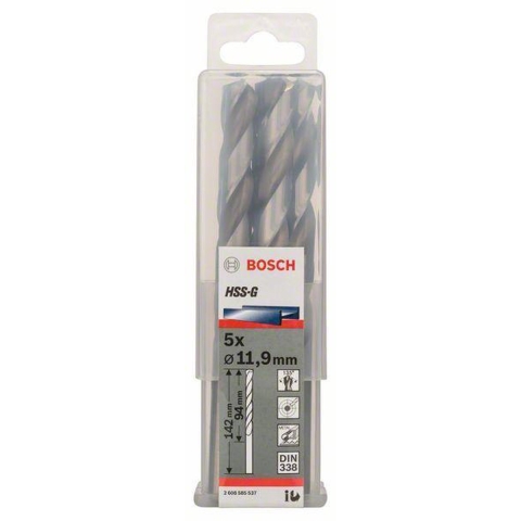 Bosch Accessoires Metaalboren HSS-G, Standard 11,9 x 101 x 151 mm 5st - 2608585537