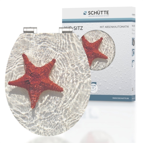 Schutte MDF High Gloss WC-bril RED STARFISH met soft-close
 - 80541 80541