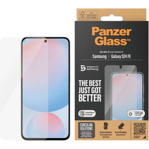 Panzerglass Ultra-wide Fit Screenprotector Voor Samsung Galaxy S24 Fe Transparant