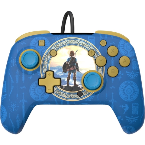 PDP Gaming Wired Rematch Controller - Zelda Hyrule Blue (nintendo Switch)