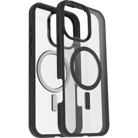 Otterbox React Backcover Apple iPhone 16 Pro Zwart, Transparant Inductieve lading, MagSafe compatible