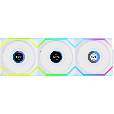 Lian Li Lian Li UNI FAN SL Wireless LCD Lüfter, ARGB, PWM, 3er-Pack inkl. Controlle PC-ventilator Wit (b x h x d) 120 x 124.5 x 28 mm