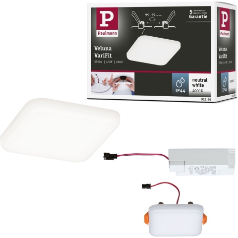 Paulmann 92396 EB Panel Veluna VariFit LED-inbouwlamp LED 4.50 W Satijn