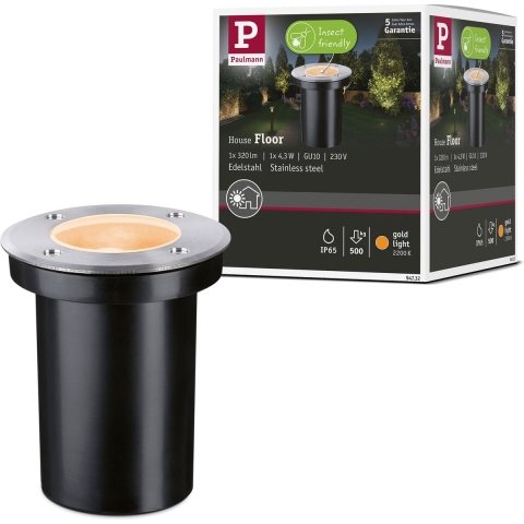 Paulmann Floor 2200K rd 94732 Vloerinbouwlamp GU10 LED 4.3 W Zwart