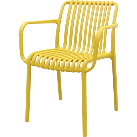 VDG Stripe stapelbare tuinstoel - Mosterdgeel