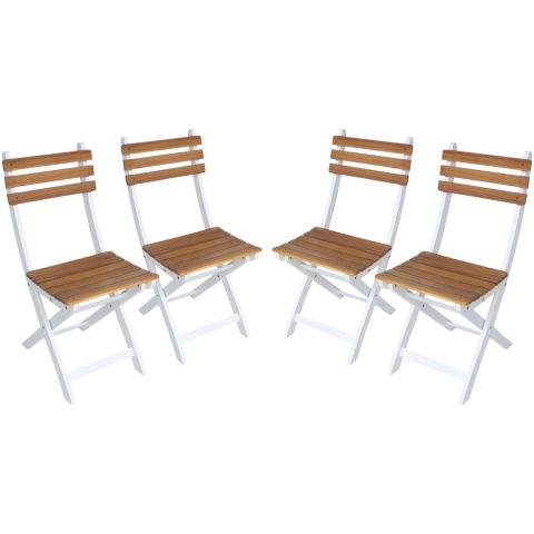 sweeek - Vouwbare acacia tuinstoel (Set van 4)
