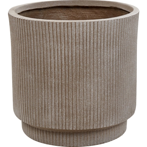 Beliani - DARIA - Bloempot - 37 x 37 x 37 cm -Taupe - Kleivezels