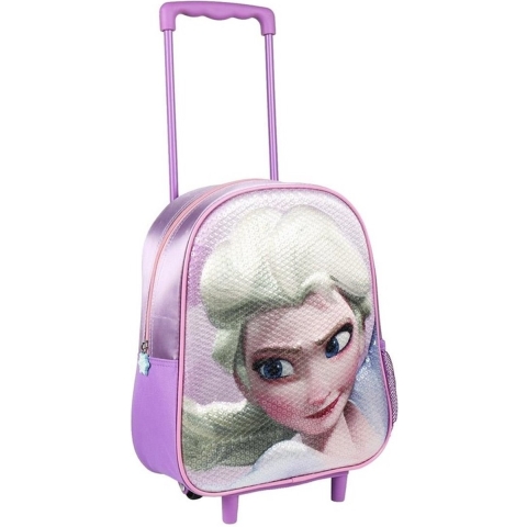 Paarse 3D Elsa Frozen weekendtas/trolley voor meisjes 31 x 25 cm -