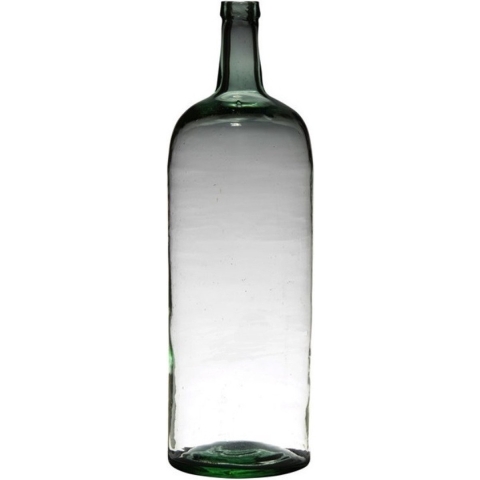 Vaas - fles vorm - transparant - B19 x H60 cm - glas - stijlvolle flessen bloemenvaas -