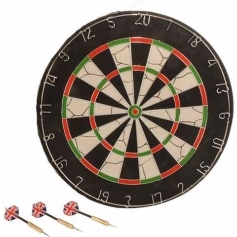 Dartbord - sisal - inclusief dartpijlen set - 45 cm -