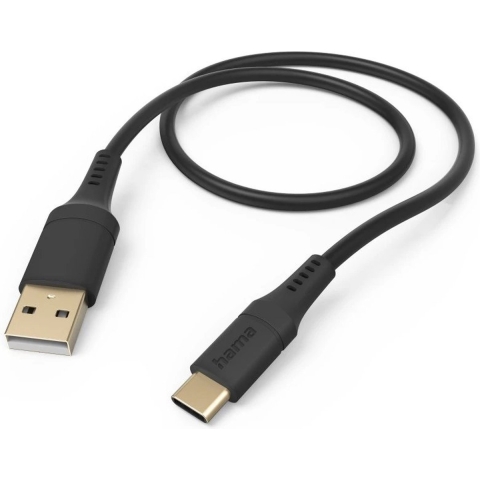 Hama Oplaadkabel Flexible USB-A - USB-C 1,5 M Silicone Zwart