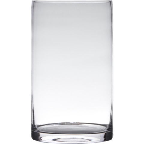 Transparante home-basics cilinder vorm vaas/vazen van glas 40 x 15 cm -