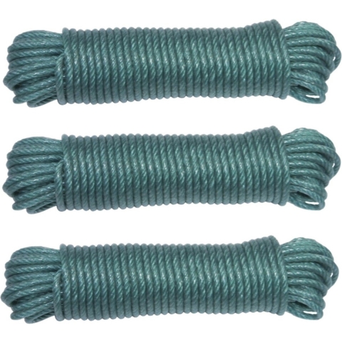 AMIG paracord touw - 3x - 20 meter - D5mm - 110kg - PE/PVC - groen -
