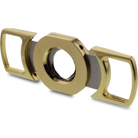 Sigarenknipper - double-cut - goud - XL D26 mm - sigaren accessoires / sigarensnijder -