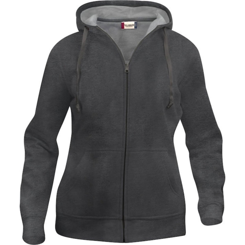Clique 021035 Basic Hoody Full zip ladies - Antraciet Melange - XXL