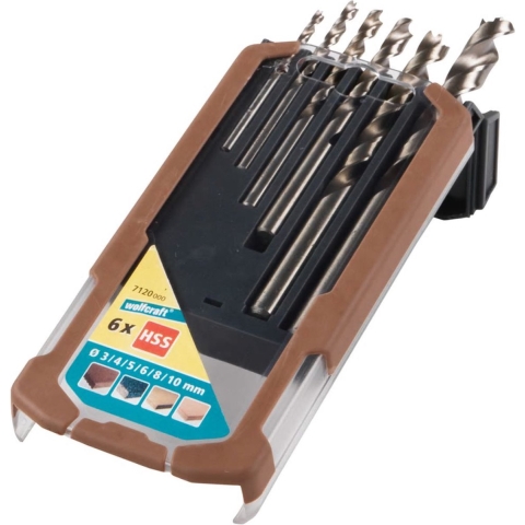 Wolfcraft Houtspiraalboorset | HSS | Ø3-10mm | 6-delig | 1 set - 7120000