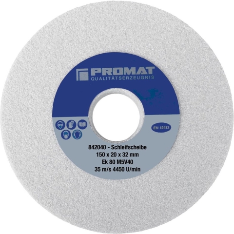 Promat Slijpmachineschijf | d.200xB25x32mm fijn 80 | vorm A | aluminiumoxide - 4000842048 4000842048