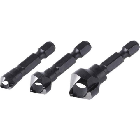 Wolfcraft Dwarsgatverzinkboren | Ø8, 12, 16mm | 3 stuks - 4375000