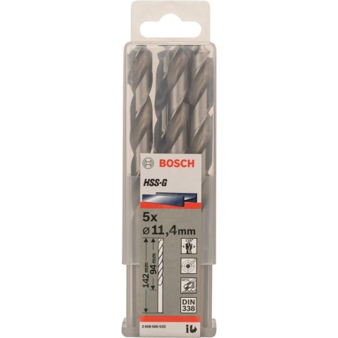 Bosch Accessoires Metaalboren HSS-G, Standard 11,4 x 94 x 142 mm 5st - 2608585533
