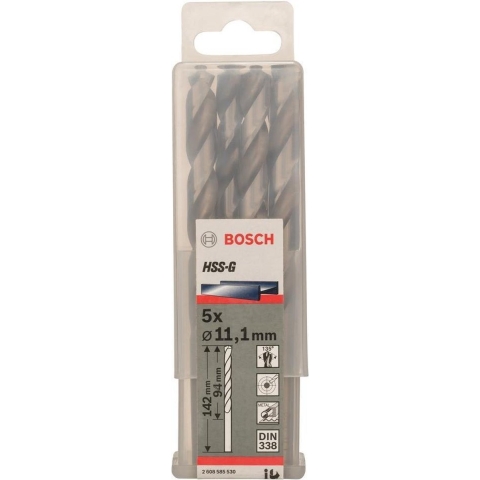 Bosch Accessoires Metaalboren HSS-G, Standard 11,1 x 94 x 142 mm 5st - 2608585530