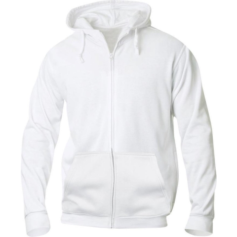 Clique 021034 Basic Hoody Full zip - Wit - XL