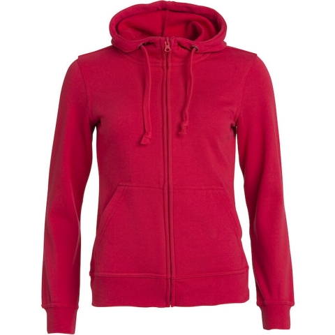 Clique 021035 Basic Hoody Full zip ladies - Rood - L