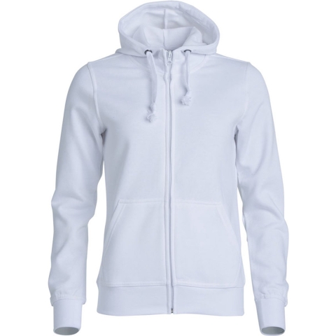 Clique 021035 Basic Hoody Full zip ladies - Wit - XXL