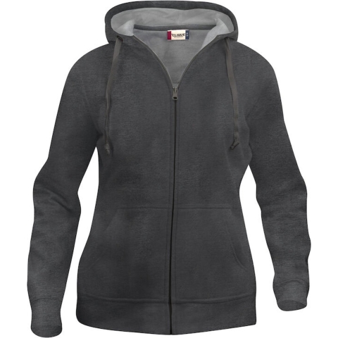 Clique 021035 Basic Hoody Full zip ladies - Antraciet Melange - L