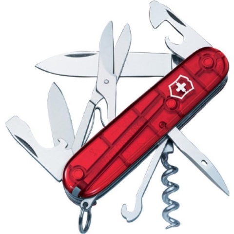 Victorinox Climber 1.3703.T Zwitsers zakmes Aantal functies 14 Rood (transparant)