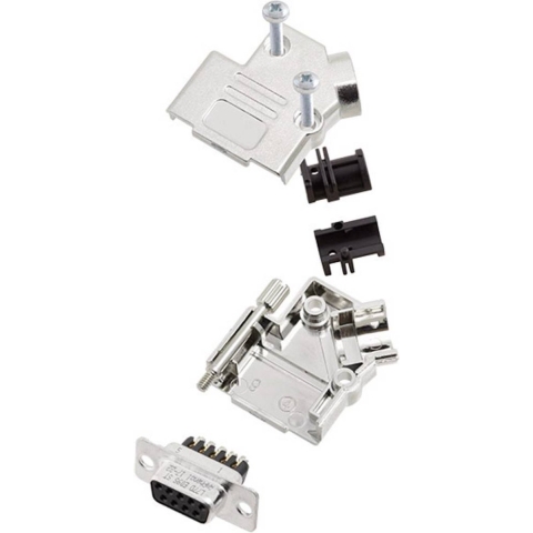 Amphenol L17D45PK-M-09+L77DE09SST D-sub female connectorset 45 ° Aantal polen: 9 Schroeven 1 stuk(s)