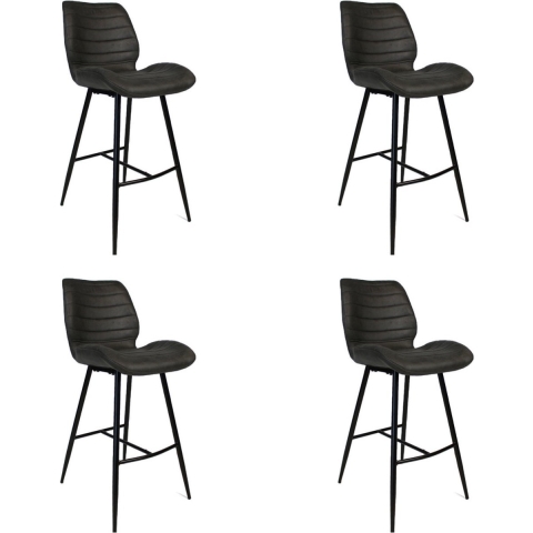 Bronx71 Industriële barkruk Morris antraciet 71 cm - Barkrukken set