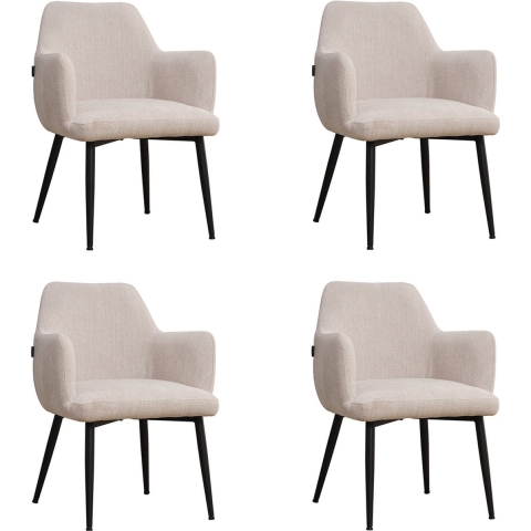Bronx71 Scandinavische eetkamerstoel Lars beige gerecyclede stof -