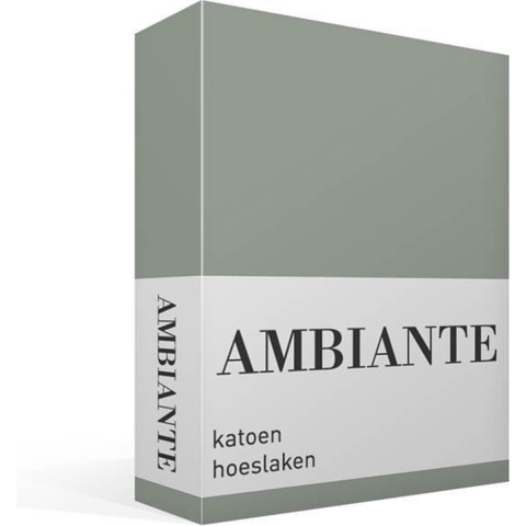 Ambiante Cotton Uni Hoeslaken 140 x 200 cm - Groen