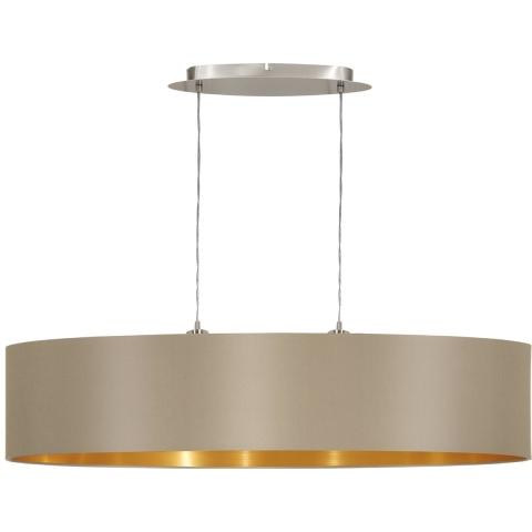 EGLO Maserlo - Hanglamp - 2 Lichts - 100cm - Grijs|Taupe|Goud