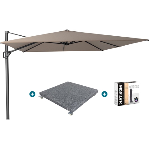 Platinum Challenger Premium T1 4x3 m - Havanna Taupe met voet en hoes