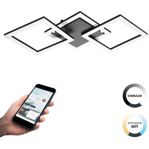 EGLO connect.z Paranday-Z Smart Plafondlamp - 65 cm - Zwart|Wit