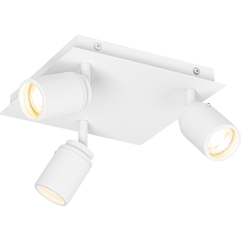 QAZQA Moderne badkamer spot wit vierkant 3-lichts IP44 - Ducha