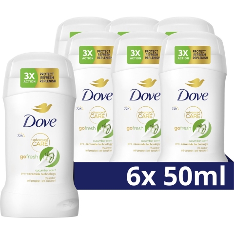 6x Dove Deodorant Stick Cucumber 50 ml
