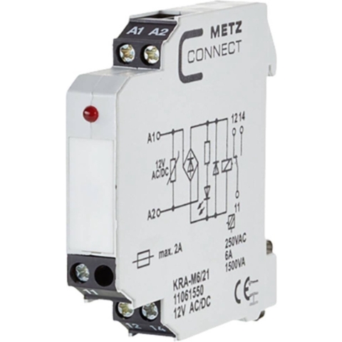 Metz Connect 11061550 Koppelelement 12, 12 V/AC, V/DC (max) 1x wisselcontact 1 stuk(s)