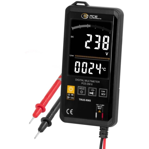 PCE Instruments PCE-DM 6 Multimeter Digitaal CAT III 600 V Weergave (counts): 6000