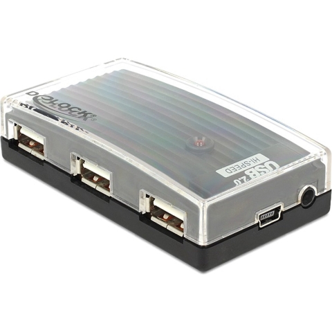 Delock 61393 USB 2.0-hub 4 poorten Zwart
