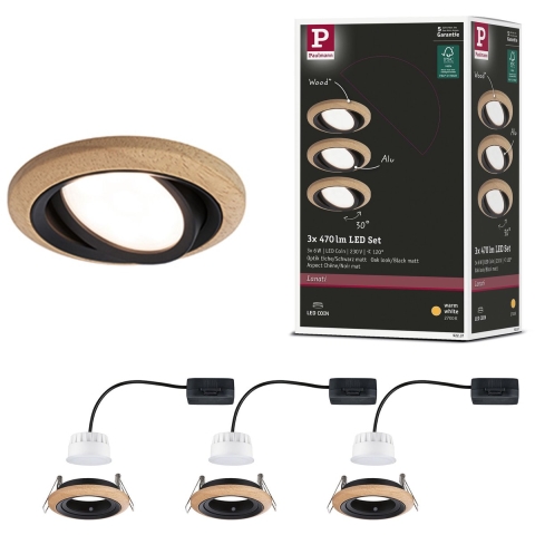 Paulmann 92237 Lanati LED-inbouwlamp LED 6 W Zwart (mat)
