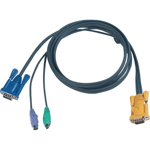 ATEN KVM Aansluitkabel [1x SPHD-15-stekker - 2x PS/2-stekker, VGA-bus] 3.00 m Zwart