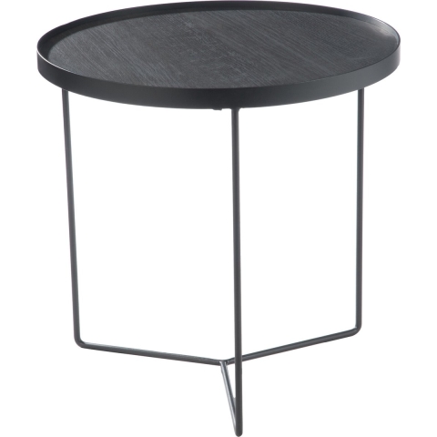 J-Line bijzettafel Rond - hout|metaal - donkerbruin - small